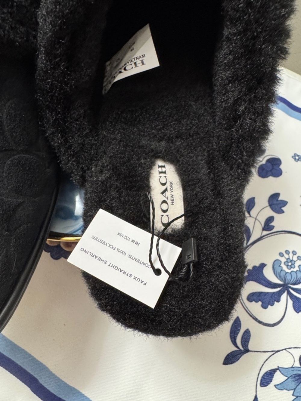 Coach Black Faux-Fur Slide Mules 9B NWT - Picture 3 of 8